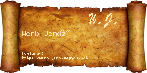 Werb Jenő névjegykártya