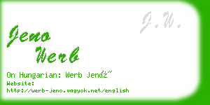 jeno werb business card